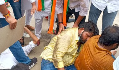 राजस्थान में कांग्रेस के धरना—प्रदर्शन में पुलिस की सुरक्षा, वहीं आज राजधानी में भाजपा के युवा मोर्चा को मिले पुलिस के डंडे