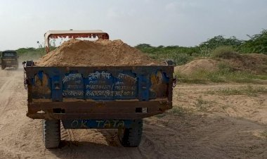 जालोर के भीनमाल थाना इलाके में बांडी नदी में हो रहा है अवैध बजरी खनन, भीनमाल थानाधिकारी बन रहे है अनजान