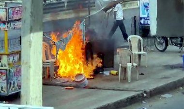 सांचौर में थड़ी पर लगी आग ने धारण किया विकराल रूप