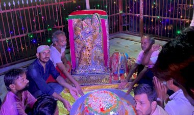 मांडोली के ग्रामवासियों ने भगवान हनुमान जी लगाया 41 किलो चूरमे का भोग