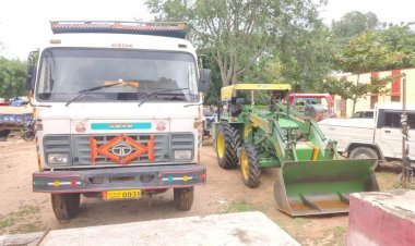 भीनमाल  में  बजरी खनन का बड़ी मात्रा में जखीरा पकड़ा