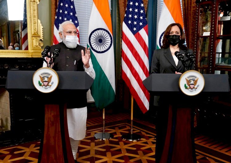 भारतीय मूल की अमेरिकी उपराष्ट्रपति कमला हैरिस से प्रधानमंत्री नरेंद्र मोदी की मुलाकात, आतंकवाद पर पाकिस्तान को नसीहत