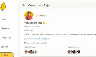 सोशल मीडिया एप कू (Koo) से जुड़ी राजस्थान की पूर्व मुख्यमंत्री वसुंधरा राजे, मीडिया टीम कर रही हैं राजनैतिक पोस्ट