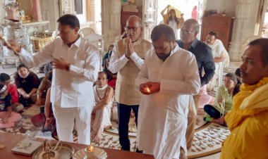 सिरोही प्रभारी मंत्री प्रमोद जैन भाया और विधायक संयम लोढ़ा ने पावापुरी तीर्थ में भगवान पार्श्वनाथ के किए दर्शन