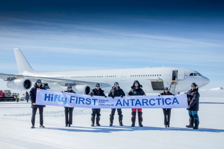 अंटार्कटिका की बर्फ पर पहली बार उतरा एयरबस A340, Hi Fly एविएशन कंपनी ने रचा इतिहास