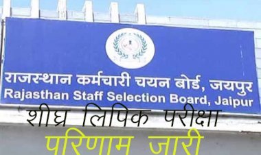राजस्थान कर्मचारी बोर्ड ने शीघ्रलिपिक सीधी भर्ती परीक्षा-2018 का जारी किया परिणाम