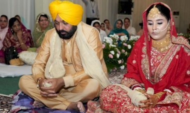 गुरप्रीत कौर संग शादी के बंधन में बंधे पंजाब के सीएम साब, गोल्डन शेरवानी में आए नजर