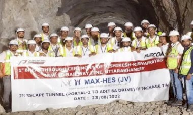 ऋषिकेश कर्णप्रयाग रेल लाइन पर पहला टनल ब्रेकथ्रू, नरकोटा व खांखरा के बीच सुरंग तैयार