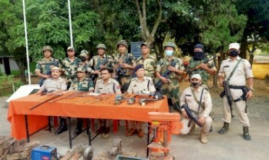 मणिपुर में बीएसएफ ने अवैध हथियार बनाने की फैक्ट्री का पदार्फाश किया