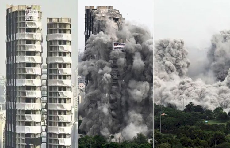 भ्रष्टाचार की इमारत ‘ट्विन टावर’ जमीदोज़, अब कई लोगों की आंखों में जलन, सांस लेने में तकलीफ की शिकायत