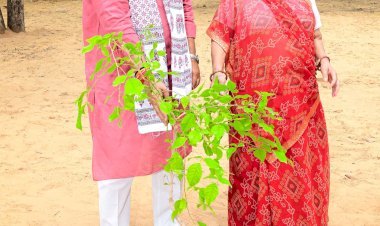 मोदी की अपील के बाद भाजपा में शुरू हुआ एक पेड़ मां के नाम अभियान, सीएम भजनलाल शर्मा ने मुख्यमंत्री निवास माताजी के साथ लगाया पौधा