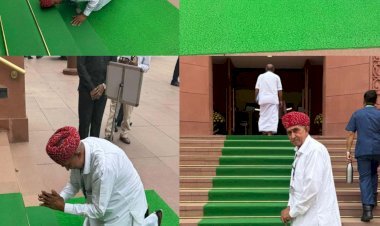 देश की सबसे बड़ी पंचायत संसद भवन में जालोर—सिरोही सांसद लुम्बाराम चौधरी का शपथ ग्रहण समारोह, लोकतंत्र के मंदिर का चौधरी ने नतमस्तक होकर किया अभिनंदन